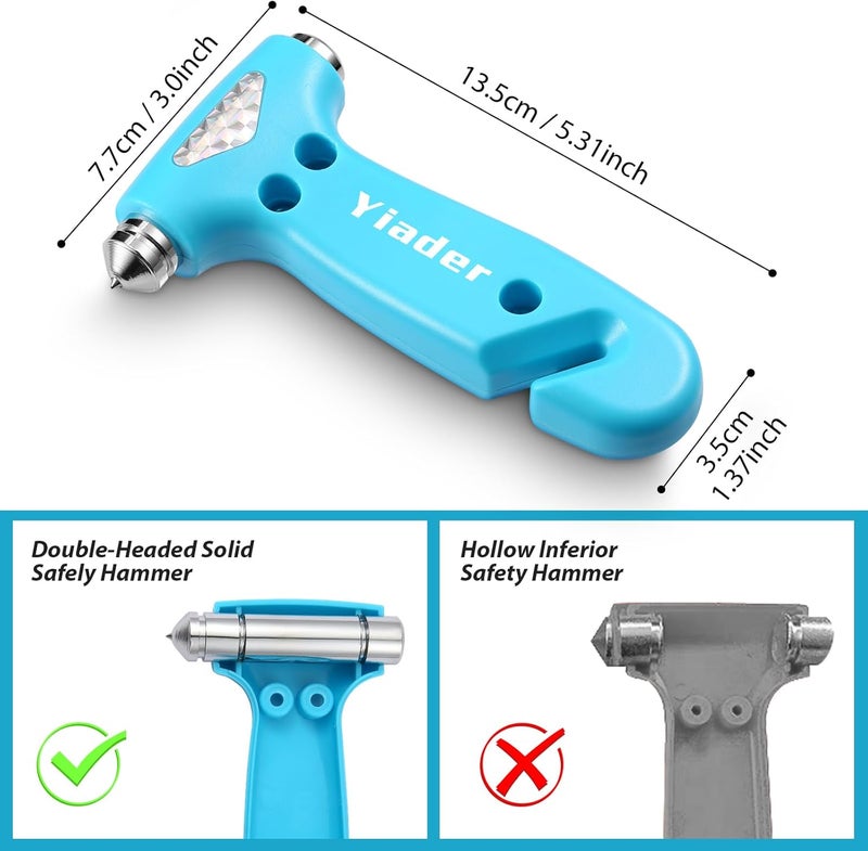Yiader Store Window Breaker, 2 Pack Automotive Escape Tool with Car Window Breaker and Seatbelt Cutter, Glass Breaker Car Essentials Emergency Escape Tool for Women（Pink+Baby Blue） - Image 3